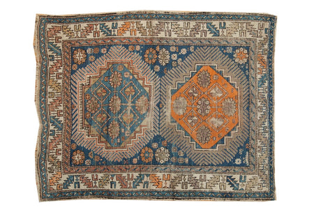 3.5x4.5 Antique Caucasian Square Rug // ONH Item 4154