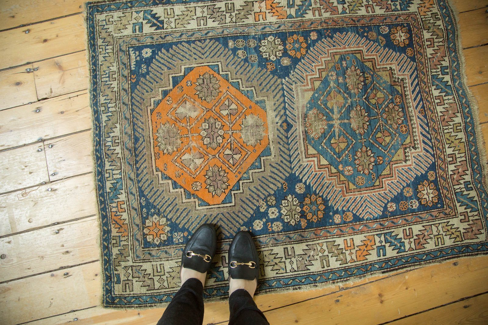 3.5x4.5 Antique Caucasian Square Rug // ONH Item 4154 Image 1