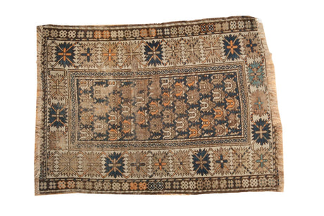 Antique Caucasian Square Rug