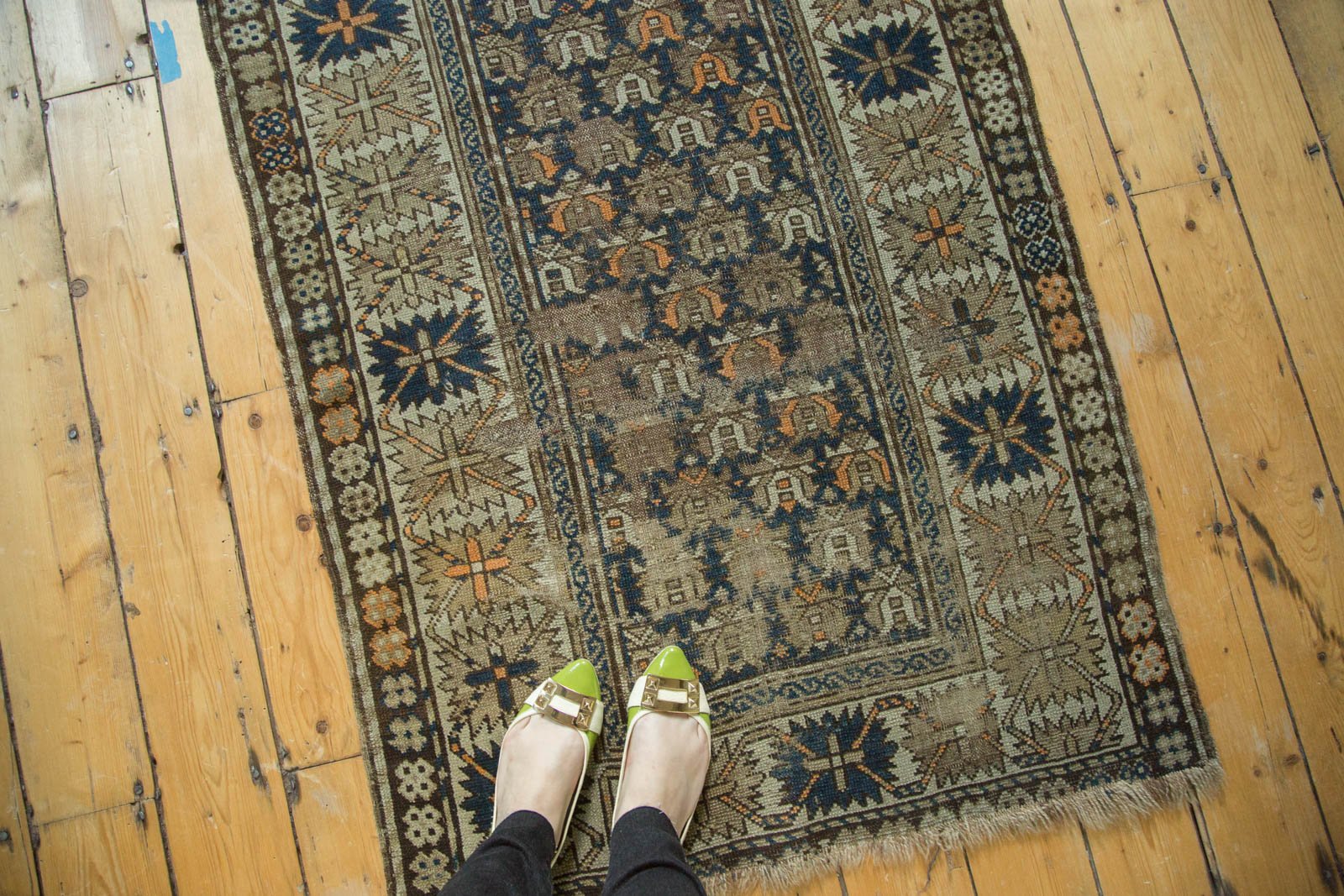 Antique Caucasian Square Rug