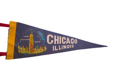 Vintage Chicago Illinois John Hancock Center Felt Flag Pennant