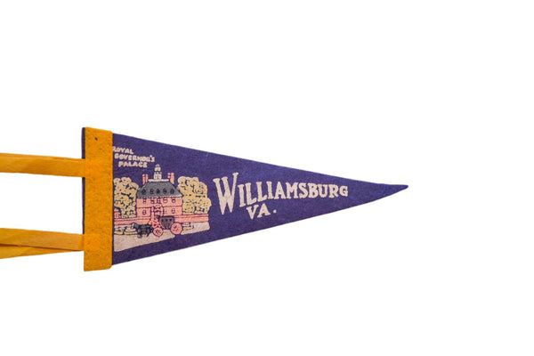 Vintage Williamsburg VA Royal Governor's Palace Felt Flag Pennant