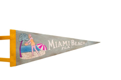 Vintage Miami Beach Florida Felt Flag Pennant