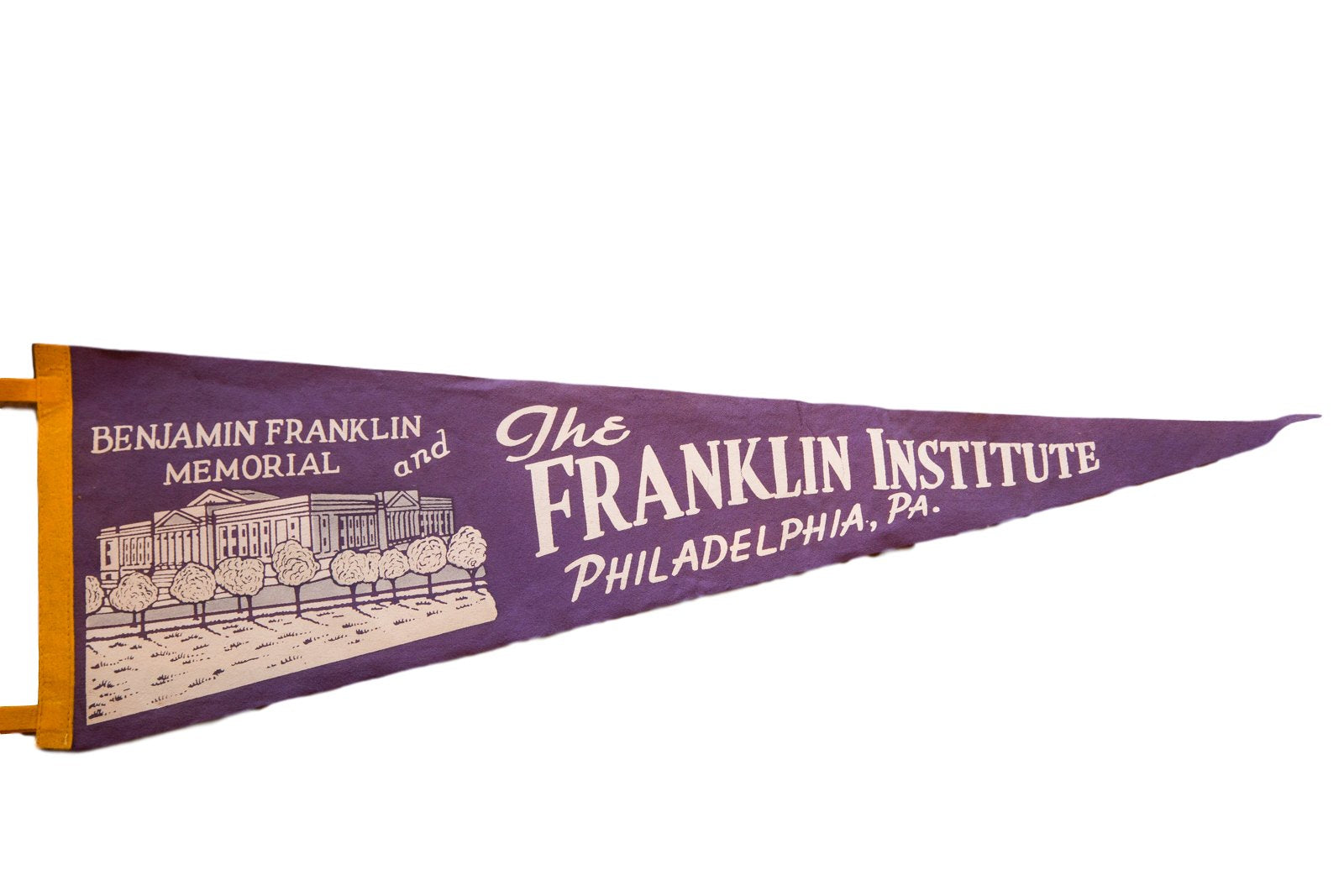 Vintage The Franklin Institute Philadelphia PA Felt Flag Pennant