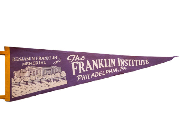 Vintage The Franklin Institute Philadelphia PA Felt Flag Pennant