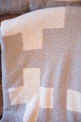 Eco-Friendly Made in USA Blanket Gray and White Reversible Swiss Cross // ONH Item 4190 Image 3