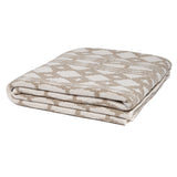 Folded Stacy Garcia Southwest throw blanket with a cream and beige geometric design.