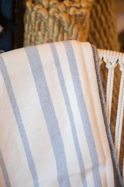 Eco-Friendly Made in USA Blanket Woven Double-Sided Blue