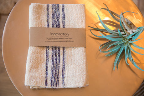 Handwoven in USA Loomination Napkin Set Navy // ONH Item 4204