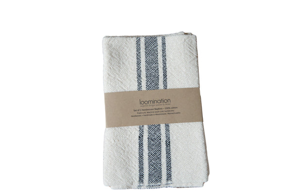 Handwoven in USA Loomination Napkin Set Black // ONH Item 4206