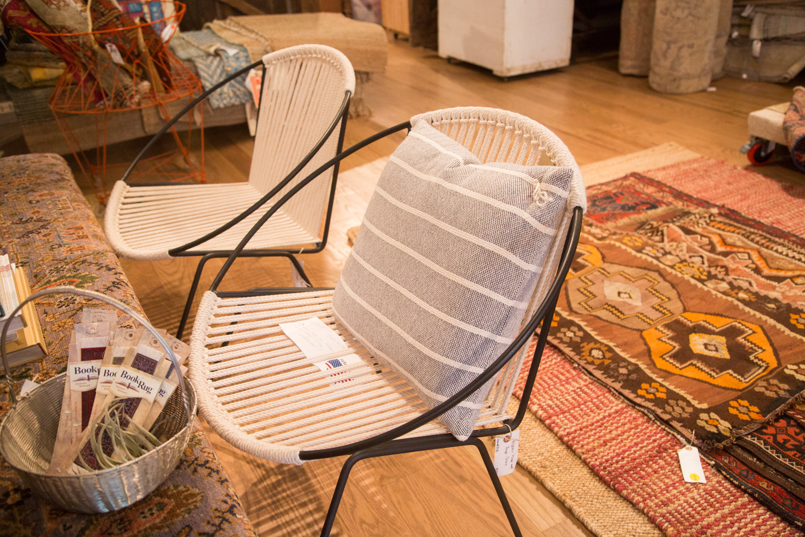 Hand-woven Striped Pillow in Gray // ONH Item 4211 Image 1
