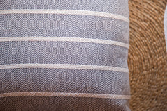 Hand-woven Striped Pillow in Gray // ONH Item 4211 Image 2