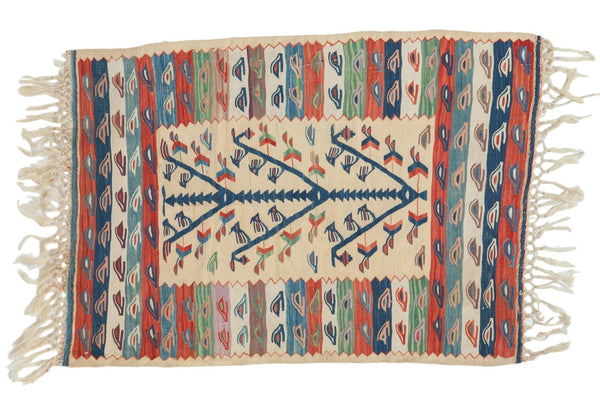 3x4 Vintage Kilim Square Rug // ONH Item 4216