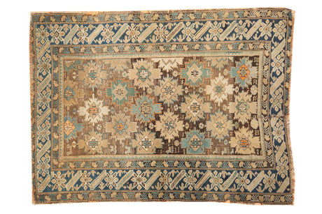 4x5 Antique Caucasian Square Rug // ONH Item 4233