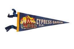 Vintage Cypress Gardens, Fla. Felt Flag