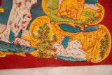 Vintage Yellowstone felt flag detail: Great Falls illustration with white, blue, yellow, and red felt.