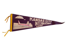 Vintage Kansas City International Airport Felt Flag
