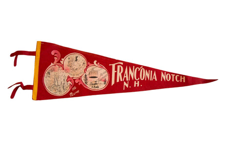 Vintage Franconia Notch, NH Felt Flag