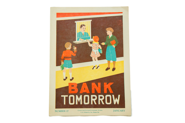 Vintage 1930s Bank Tomorrow School Poster