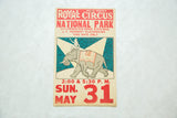 Mid-century Royal Ranch Circus poster, featuring vibrant red and turquoise graphics.