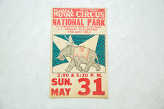 Vintage Royal Ranch Wild West Circus Poster with Elephant