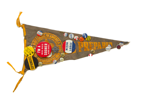 Vintage Boy Scouts of America Felt Flag with Republican Pins // ONH Item 4275