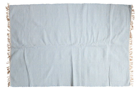 4x6 New Organic Cotton Baby Blue Rag Rug