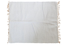 2.5x3 New Organic Cotton Rag Rug Grey and White // ONH Item 4288