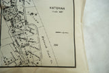 Antique Katonah map print detail on the textured cotton canvas pillow cover.