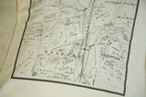 Close detail of the antique Katonah, NY map print on the cotton pillow cover.