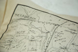 Textured cotton fabric showing the fine line details of the antique Katonah map print.