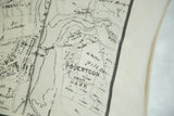 Crisp antique map details showing Robertson Park on the Katonah cotton pillow.