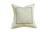 Cream cotton throw pillow with an antique map of Bedford, New York, 18x18.