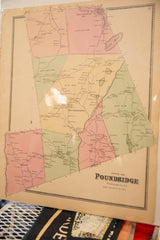 Detail of antique map with Boutonville and Cross River, showing aged paper and border.