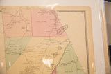 Upper right section of antique 19th century map with '17', decorative border, and visible edge wear.