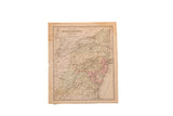 Antique Middle Atlantic States map, showing New York, Pennsylvania, Virginia, with historic cartography.