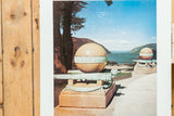 Detail of the vintage Kodak print showing the West Point monument and cannons by the water.