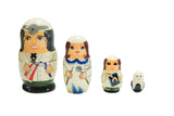 Hand-painted Russian nesting doll set, depicting dentists and a tiny smiling tooth.