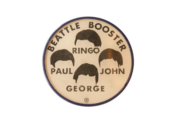 Rare Misprint 1960s Hologram Beatles Booster Pin // ONH Item 4350