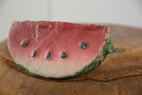 Vintage Mexican Folk Art Clay Watermelon Piggy Bank // ONH Item 4353 Image 5