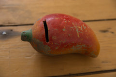 Vintage Mexican Folk Art Clay Chili Pepper Piggy Bank // ONH Item 4354 Image 3