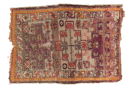 Antique Caucasian Square Rug