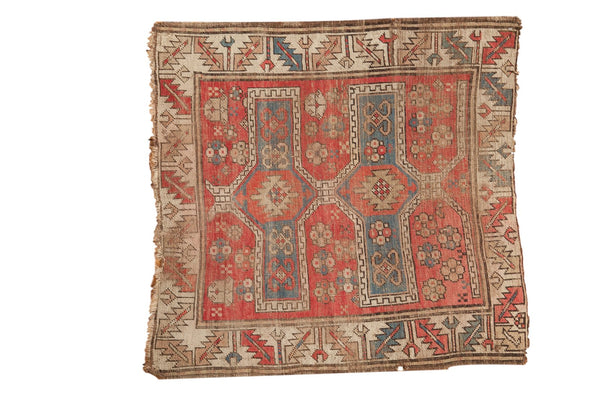 Vintage Caucasian Square Rug