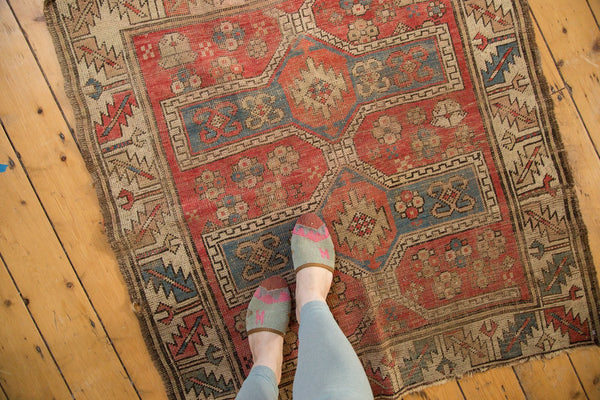 Vintage Caucasian Square Rug