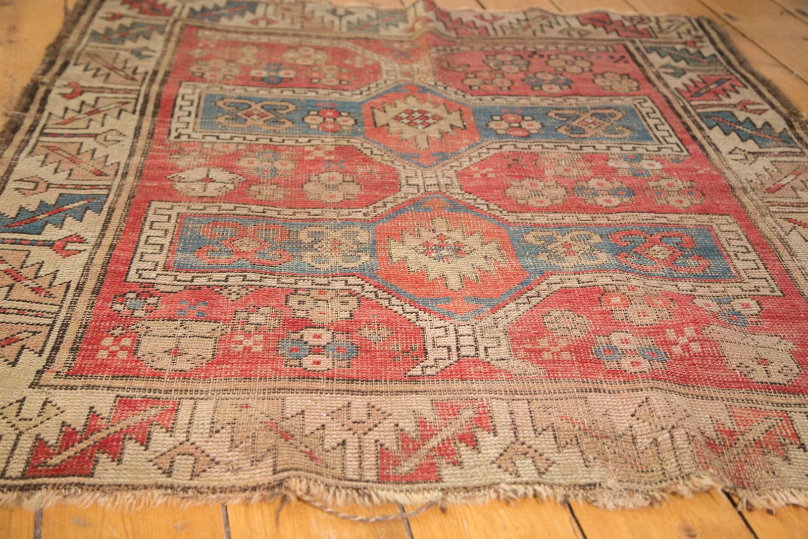 3.5x4 Vintage Caucasian Square Rug