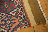 Vintage Shahsavan kilim fragment: geometric crab motifs, plain woven bands, and natural fringe.