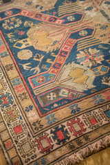 Intricate flat weave geometric border detail with fringe on an antique Soumac rug.
