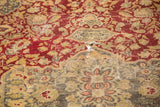 Antique Turkish Kaisary rug: large hole, worn foundation, and aged floral patterns.