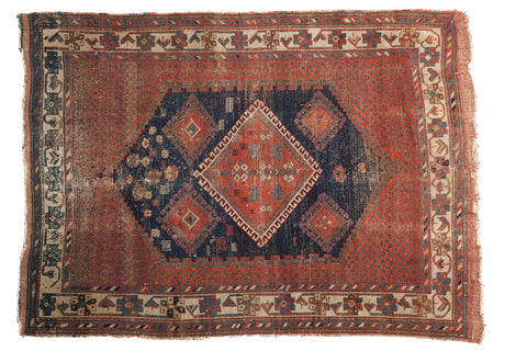 Vintage Afshar Persian Rug 4'2