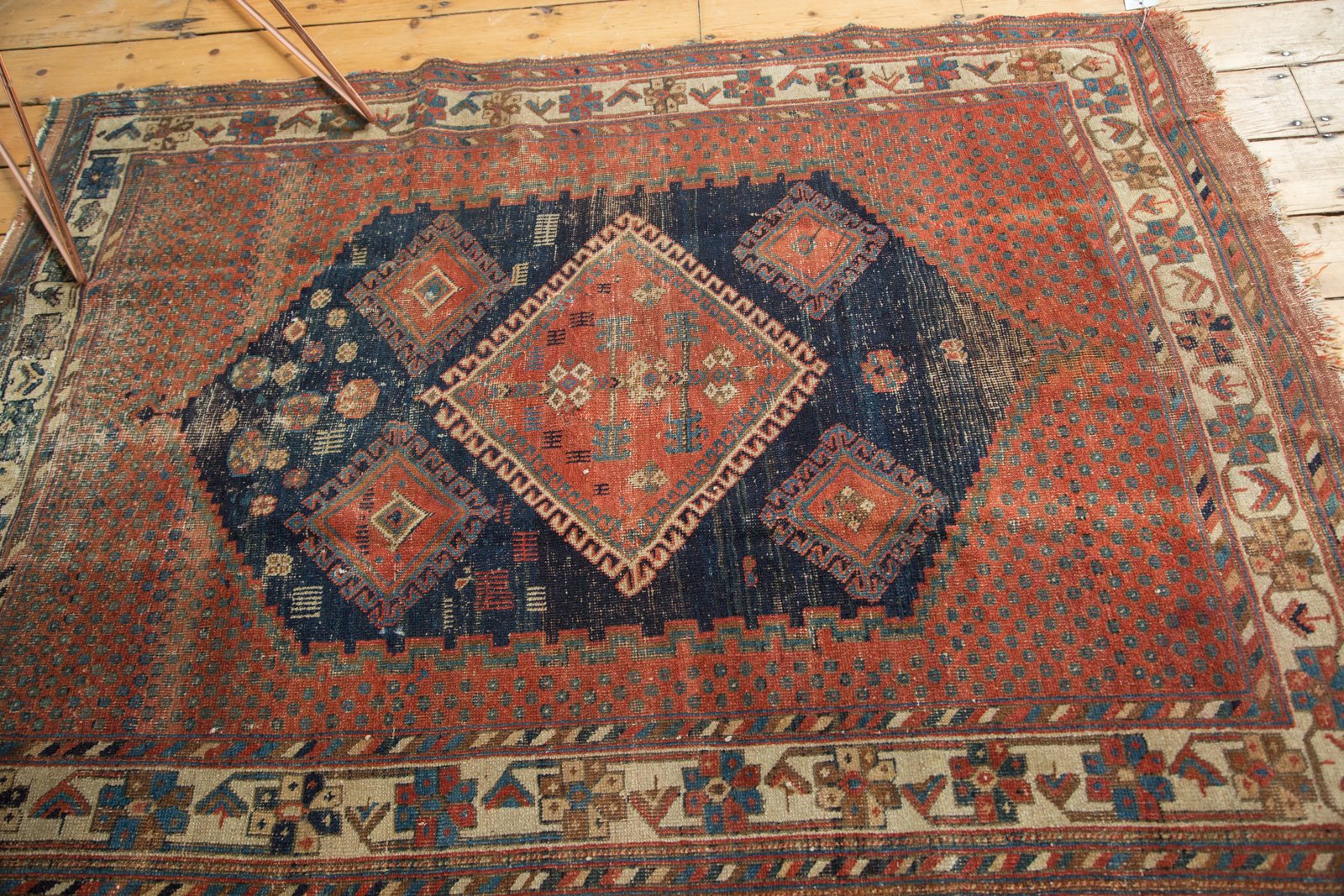 Vintage Afshar Persian Rug 4'2